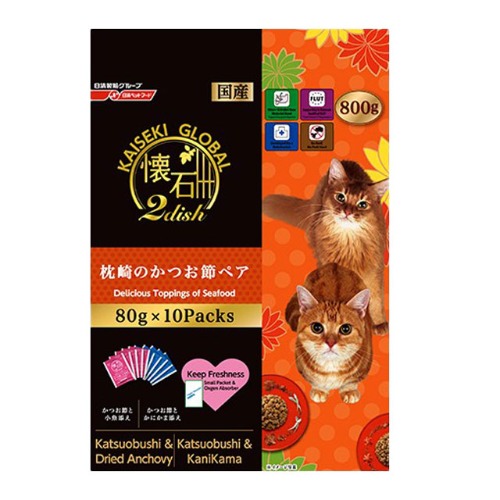 (1+1)닛신 카이세키 글로벌 투디쉬 가쓰오(가다랑어) 800g 고양이사료 (오렌지)