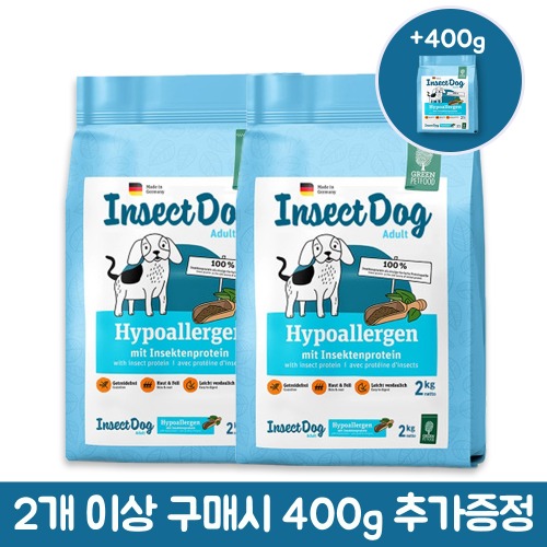 인섹트도그 하이퍼알러지 강아지 밀웜 알러지 눈물 피부 사료 2kg(+200g)